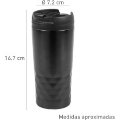 Portable Thermal Mug for Coffee or Tea Black colour | Regalos Gourmet Online