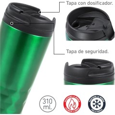 Taza Termo portatil Verde para café o tés | Regalos Gourmet Online