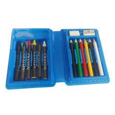 Gift for children blue pencil case with crayons and pencils | Regalos Online