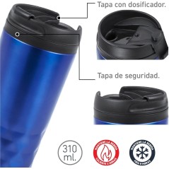 Blue thermos flask and portable thermos for coffee. Online Gourmet Gifts