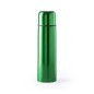 Green thermos and thermos flask pack for drinking coffee.