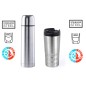 Thermos et flacons thermos plaqués argent pour boire du café.