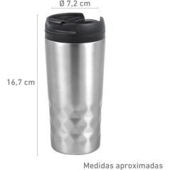 Gift thermal glass and portable thermos silver plated to drink coffee | Regalos Gourmet Online