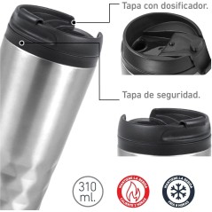 Gift thermal glass and portable thermos silver plated to drink coffee | Regalos Gourmet Online