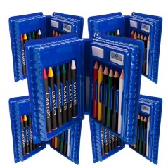 Pack of 25 Blue Colouring Crayon and Crayon Boxes for Children