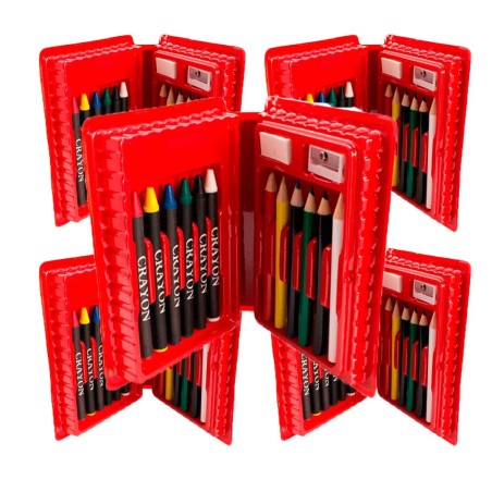 Lot de 25 boîtes de coloriage rouge pour enfants