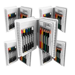 Pack of 50 white colouring sets with crayons and pencils | Online Gift Ideas