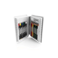 Pack of 50 white colouring sets with crayons and pencils | Online Gift Ideas