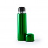 Green thermos and thermos flask pack for drinking coffee.