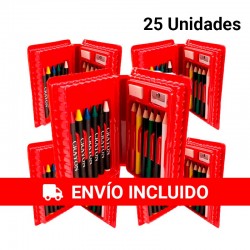 Pack de 25 Estuches para colorear para niños color Rojo