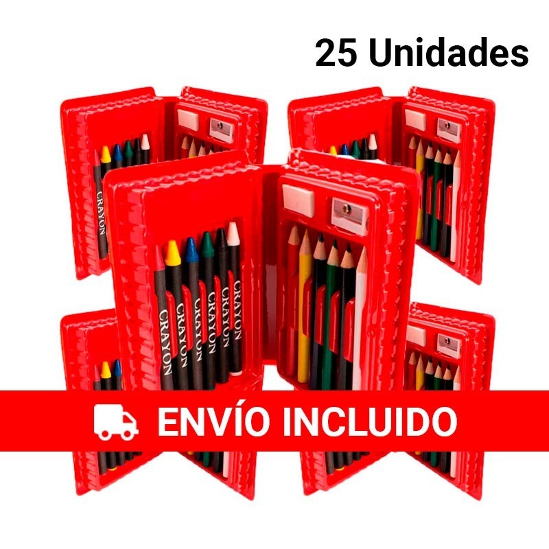 Pack of 25 Red Colouring Cases for Children