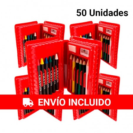 Pack of 50 Red Colouring Cases for Children