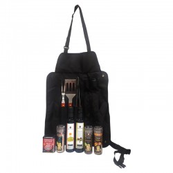 Complete barbecue set with utensils and all the spices you need.