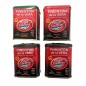 Pimentón ahumado de la Vera con tres sabores. Pack de 4 latas de pimentón de la Vera Ahumado, Agridulce, dulce y picante