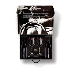 Estuche vino tinto Habla del silencio con copas especial regalo.