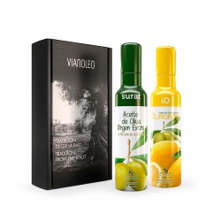 Case for gift with two olive oil IO D-Lemon and Surat DUO