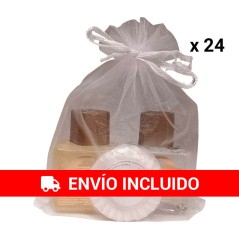 24 x Pack detalle de invitados pastilla de jabón vegetal, colonia y champú Deliex