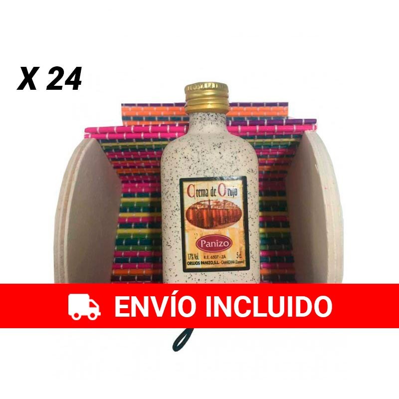 24 x Pack regalo baúl con licor de crema