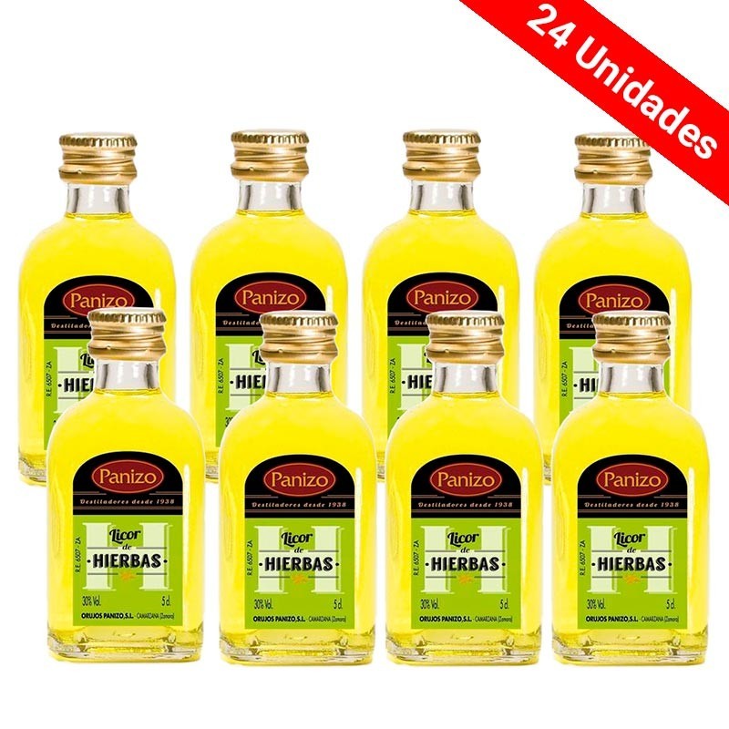 Paquet de 24 miniatures de liqueur aux herbes Panizo