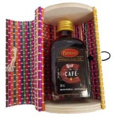 Mini box with coffee liqueur Panizo gourmet product for events