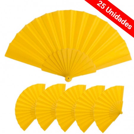 Pack 25 Yellow Fans For Events
