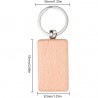 Pack of 30 units of Rectangular Wooden Key Rings