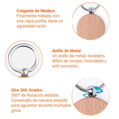 Comprar llavero de madera redondo  | Regalos Gourmet Online