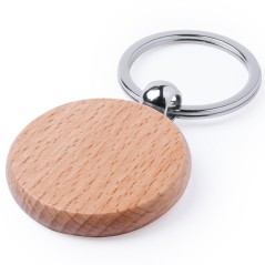 Pack 50 round wooden key rings for events | Regalos Gourmet Online