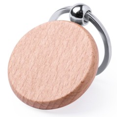 Pack 50 round wooden key rings for events | Regalos Gourmet Online