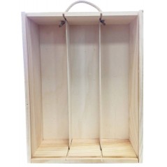 Caja de madera personalizada para vino 3 botellas