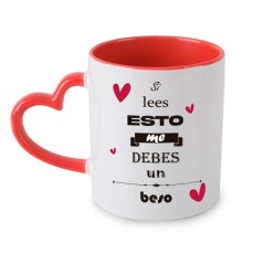 Taza de cerámica con asa en forma de corazón para personalizar - Regalos Gourmet Online