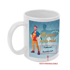 Taza blanca personalizable para el día del padre. Pon el texto que desees.