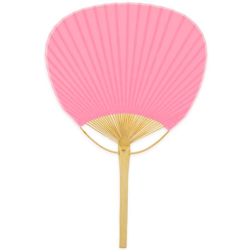 Éventail en bambou rose