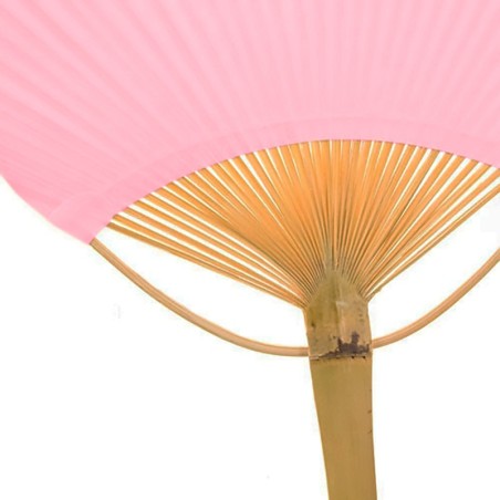 Éventail en bambou rose