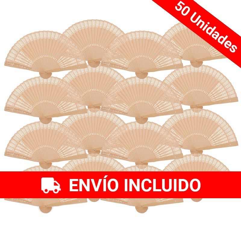 50 abanicos de madera calado