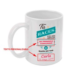 copy of Taza blanca 350 ml personalizable con nombre y fecha para comunión niña