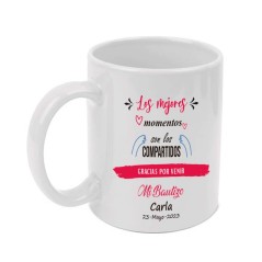 Mug blanc personnalisé de 350 ml avec type d'événement, date et nom