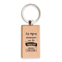 Wooden Keychain with a Rectangular Phrase | Gourmet Gifts Online