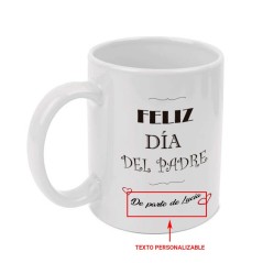 Mug personnalisé « Bonne fête des Pères ». Ajoutez votre texte.