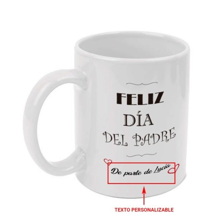 Mug personnalisé « Bonne fête des Pères ». Ajoutez votre texte.