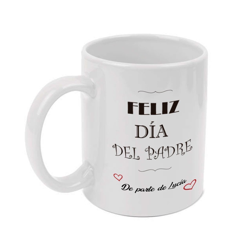 Mug personnalisé « Bonne fête des Pères ». Ajoutez votre texte.