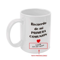 copy of Taza blanca 350 ml personalizable con nombre y fecha para comunión niña