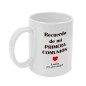 Taza blanca 350 ml personalizada "Recuerdo de mi comunión". Pon el nombre y la fecha que desees.