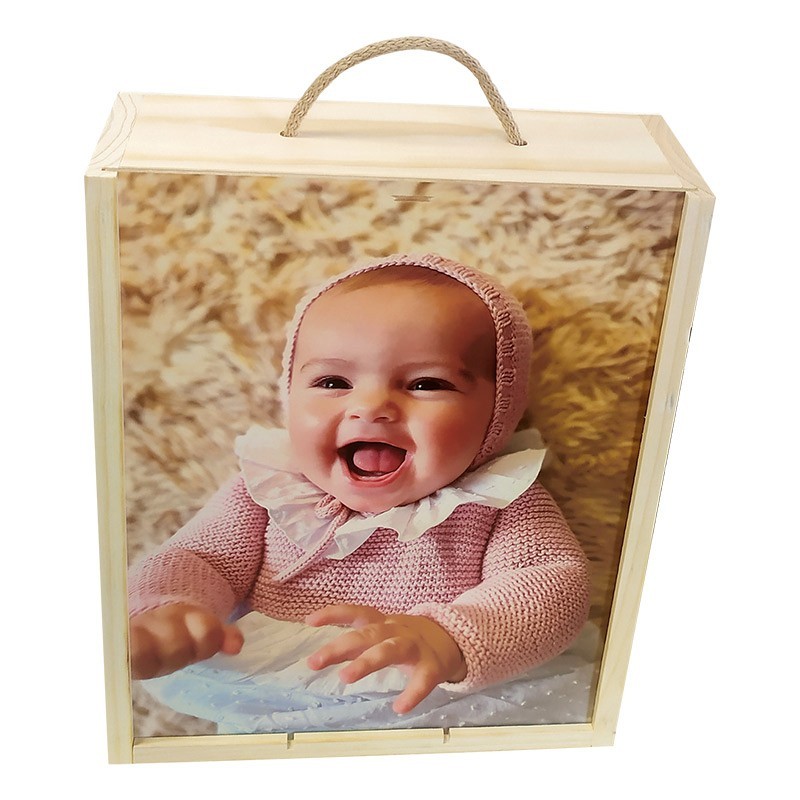 Caja de madera personalizada para vino 3 botellas