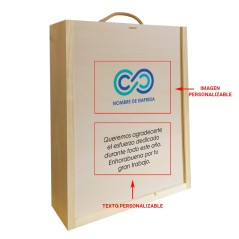 Caja de madera personalizada para regalo de empresa - Regalos gourmet online