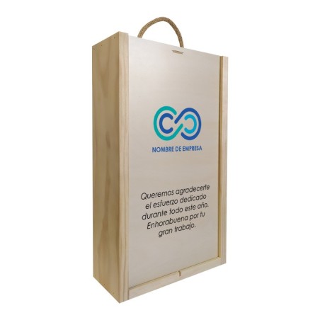 Coffret en bois personnalisé pour 2 bouteilles, cadeaux d'enterprise