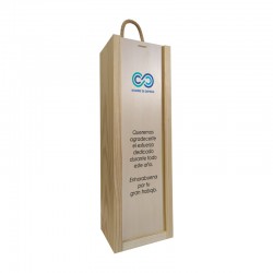 Caja de madera personalizada para regalo de empresa - 1 botella