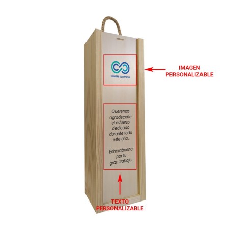 Coffret en bois personnalisé pour cadeau d'entreprise - 1 bouteille