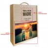 Caja de madera personalizada, regalo para madre - Tamaño para 3 botellas