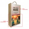 Caja de madera personalizada, regalo para madre - Tamaño para 2 botellas